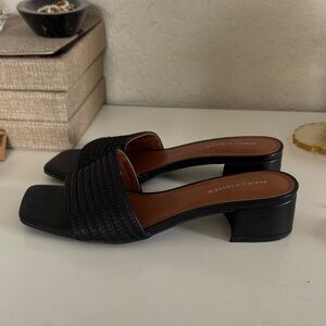 Marc Fisher Black Textured Mules